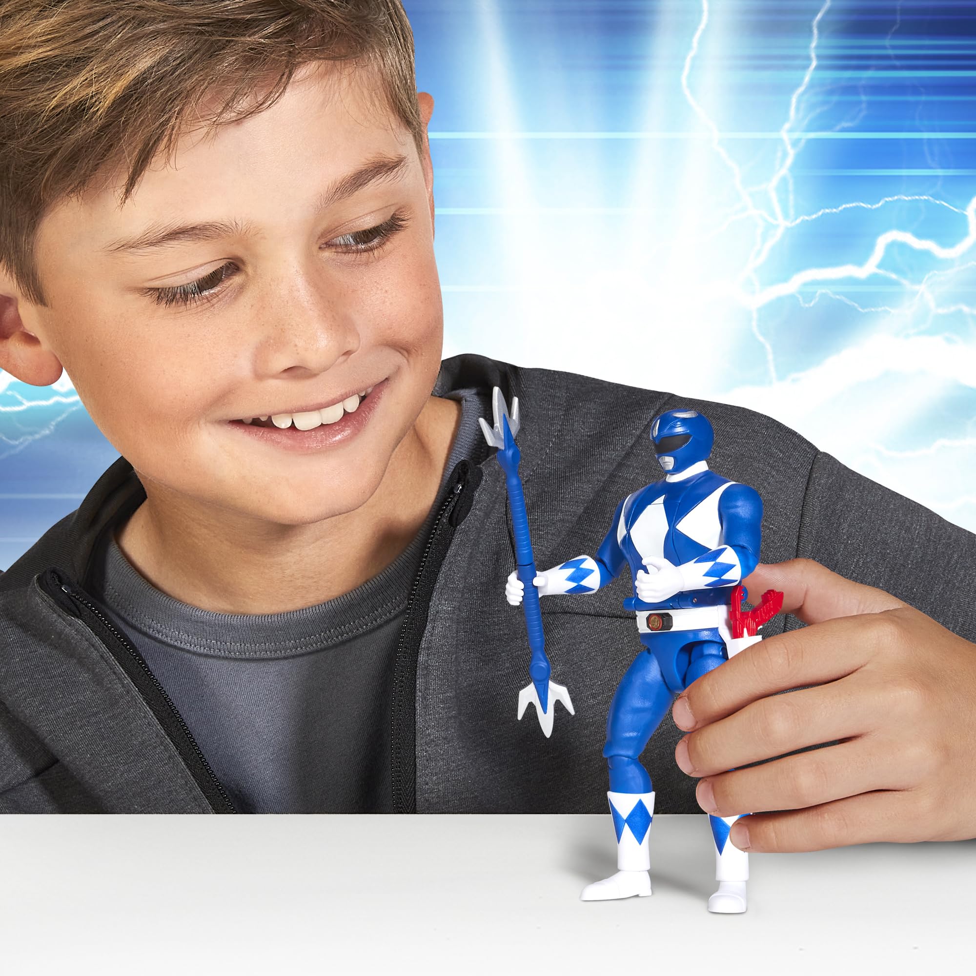Power Rangers Blue Ranger with Power Lance and Blade Blaster for classic toy play