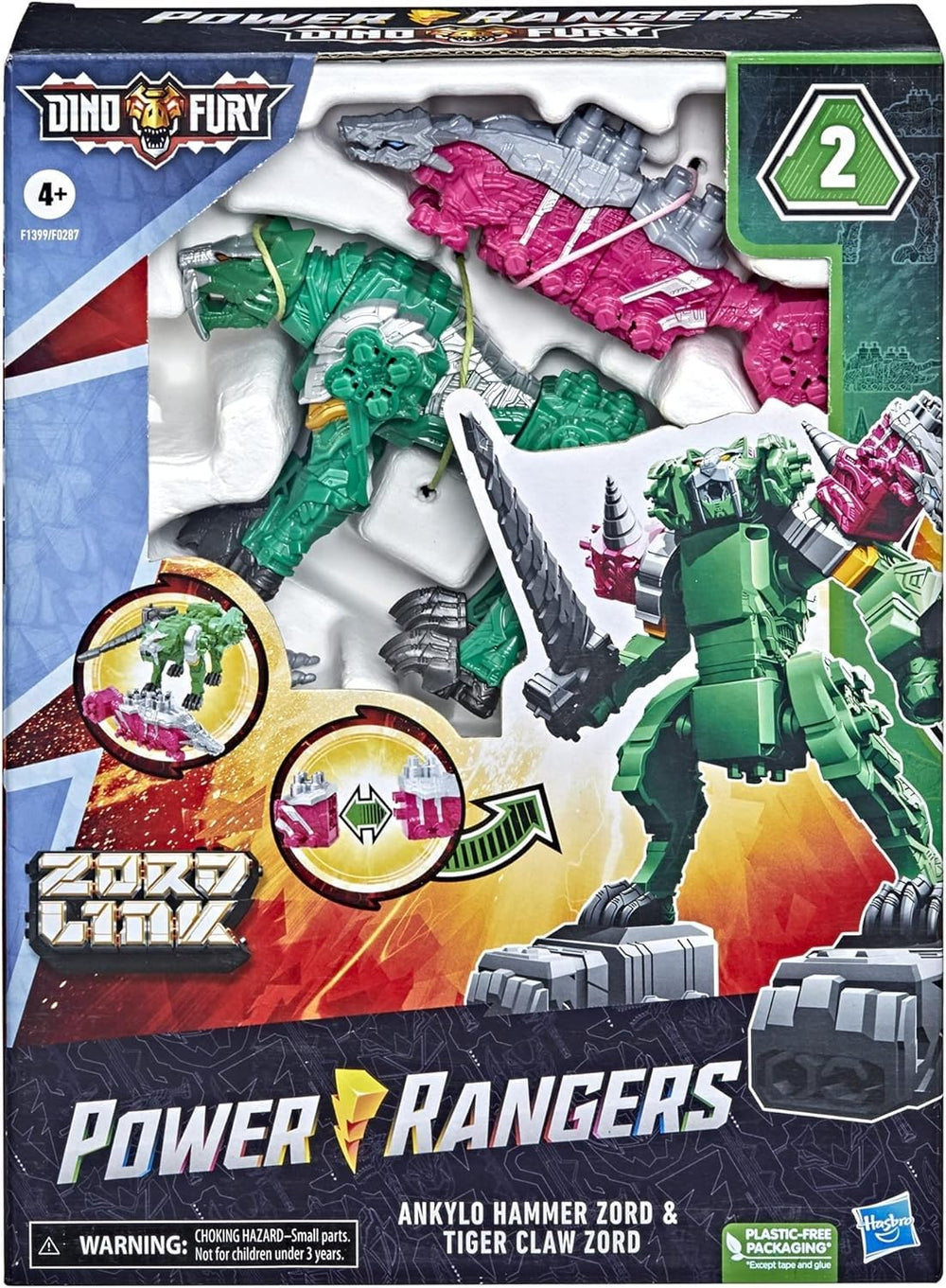 Power Rangers Dino Fury green dino zord ready for dynamic battles.