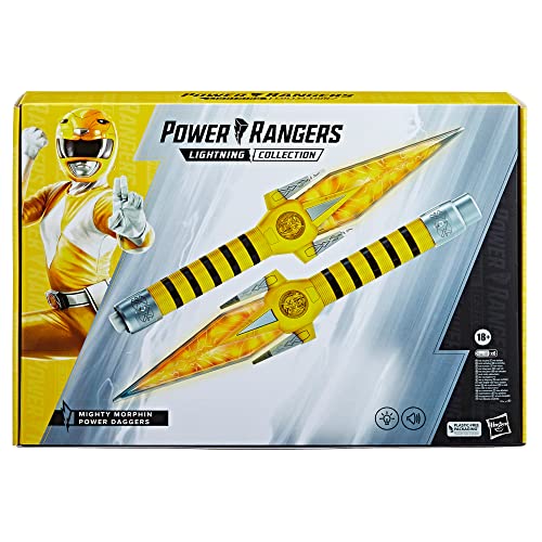 Power Rangers Lightning Collection Mighty Morphin Daggers back view highlighting dual sound features for action scenes