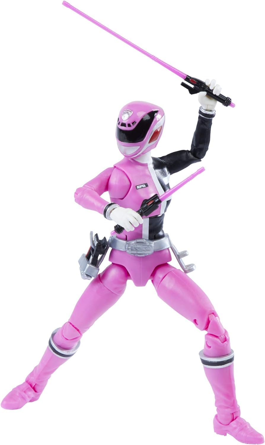 Power Rangers Lightning Collection S.P.D. Pink Ranger Delta Morpher and Deltamax Striker for dynamic play.