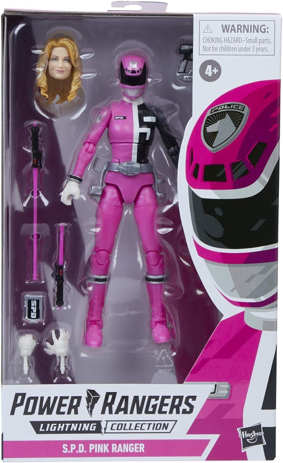 Power Rangers Lightning Collection S.P.D. Pink Ranger figure with premium poseable details for display.