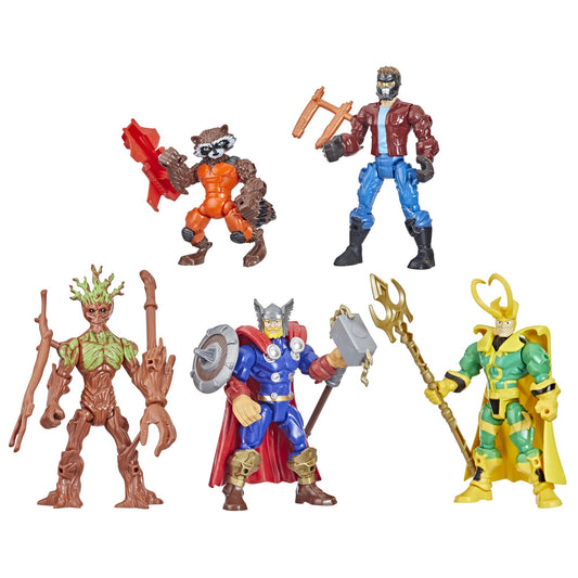 Power Rangers Marvel Mashers Thor figure in dynamic battle pose