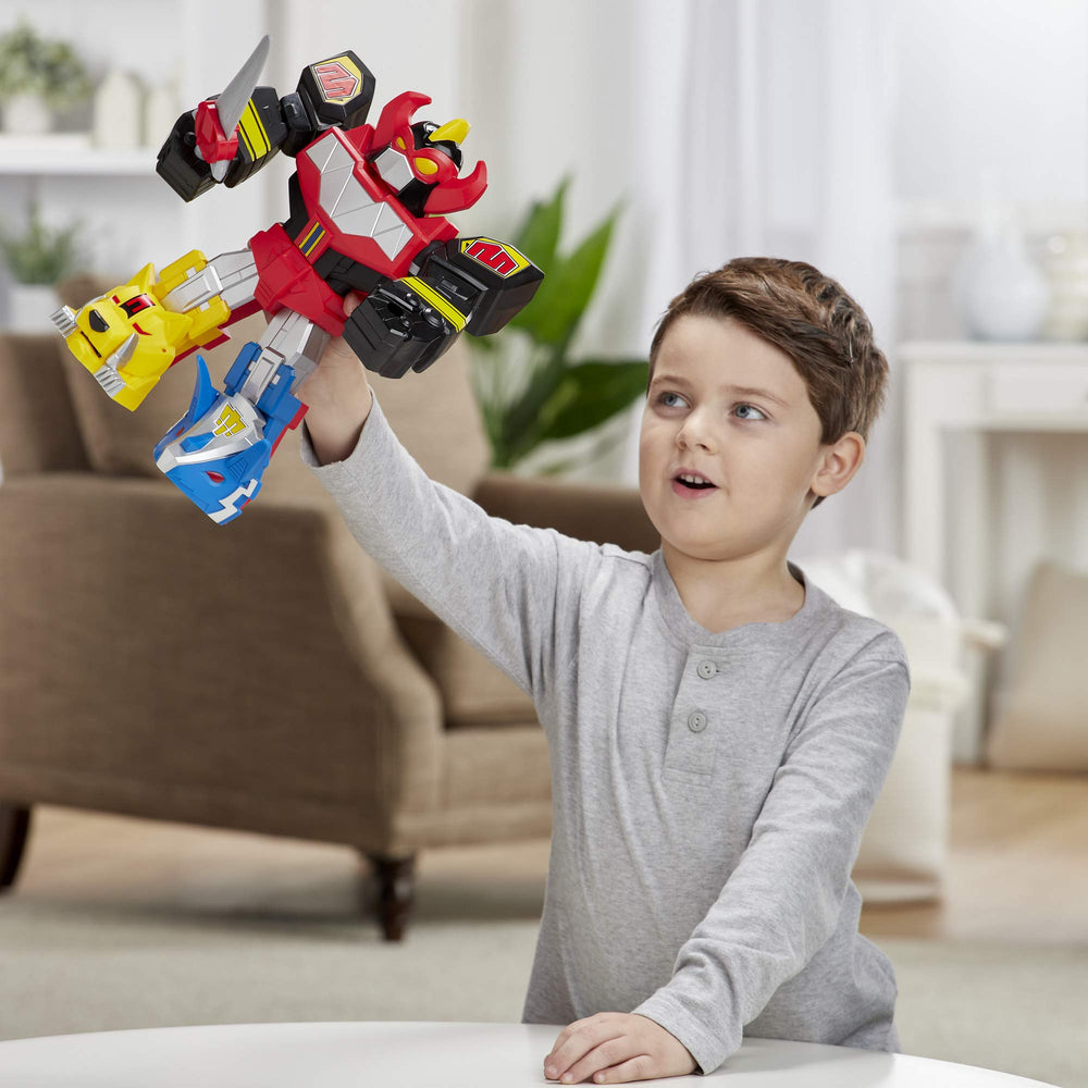 Power Rangers Megazord snap-on shields enhance battle role-play