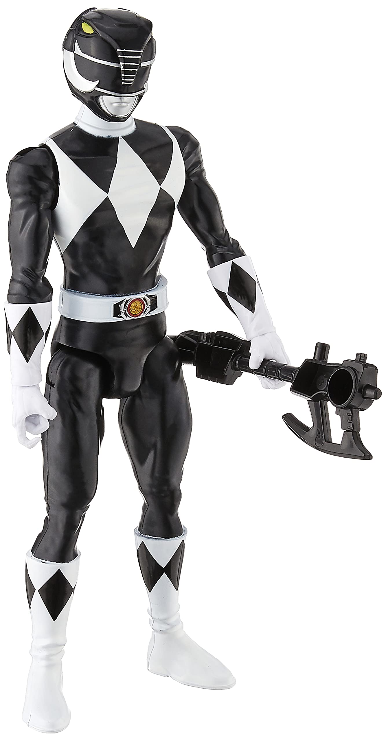 Power Rangers Mighty Morphin Black Ranger 12-Inch Figure front view for display and pretend play.