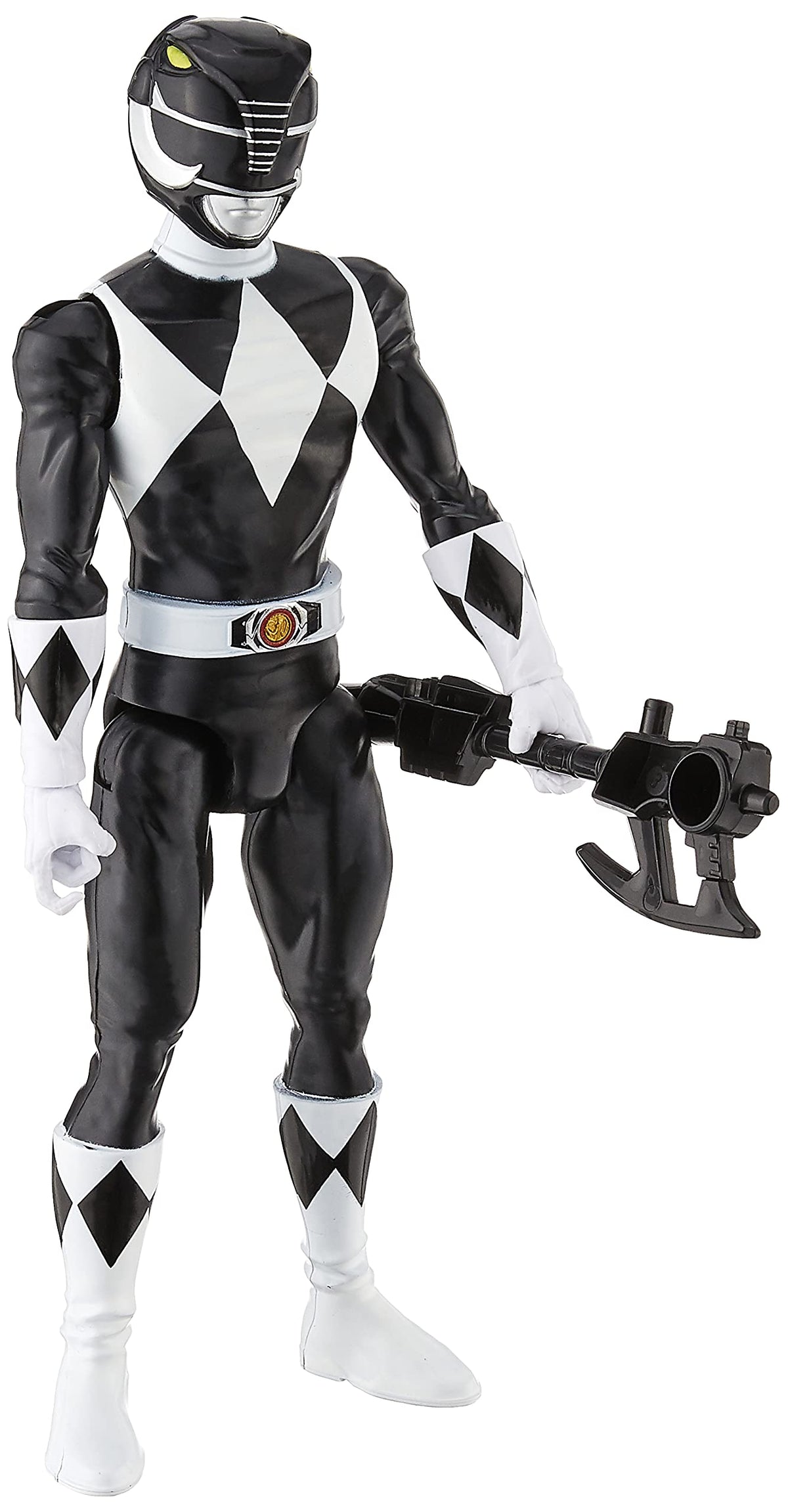 Power Rangers Mighty Morphin Black Ranger 12-Inch Figure front view for display and pretend play.