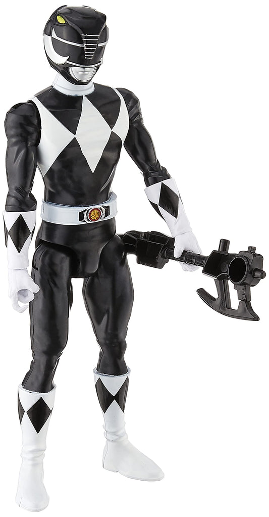 Power Rangers Mighty Morphin Black Ranger 12-Inch Figure front view for display and pretend play.