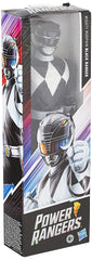 Power Rangers Mighty Morphin Black Ranger front view showing iconic suit and silhouette.