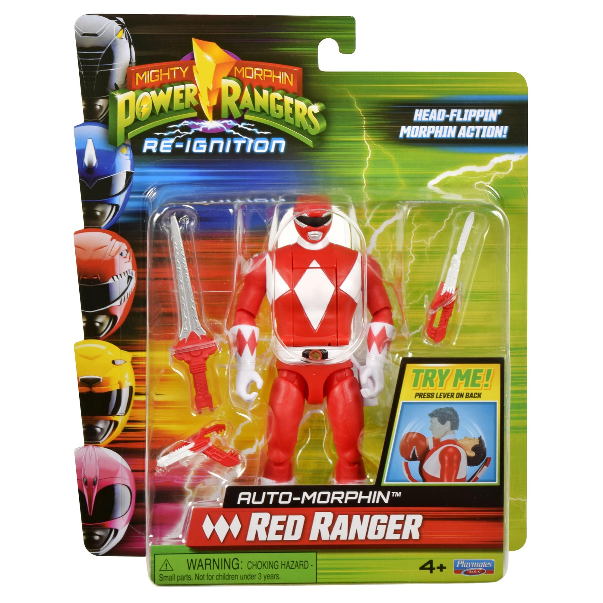Power Rangers Mighty Morphin Red Ranger figure front view for dynamic battles