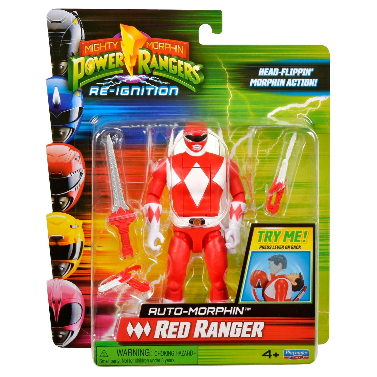 Power Rangers Mighty Morphin Red Ranger figure front view for dynamic battles