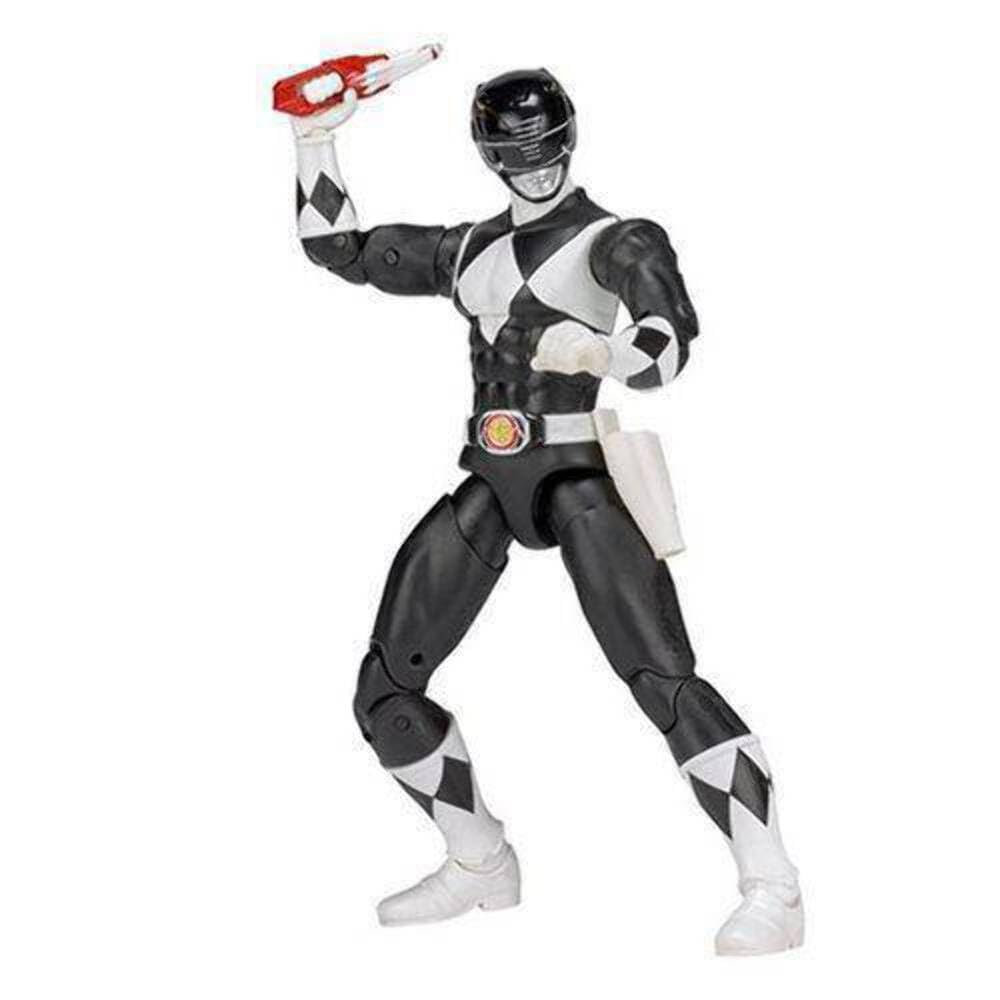 Power Rangers White Ranger figure side view highlighting muscular build and articulation.