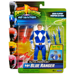 Power Rangers Re-Ignition Blue Ranger Auto Morphin figure in action pose for pretend battles