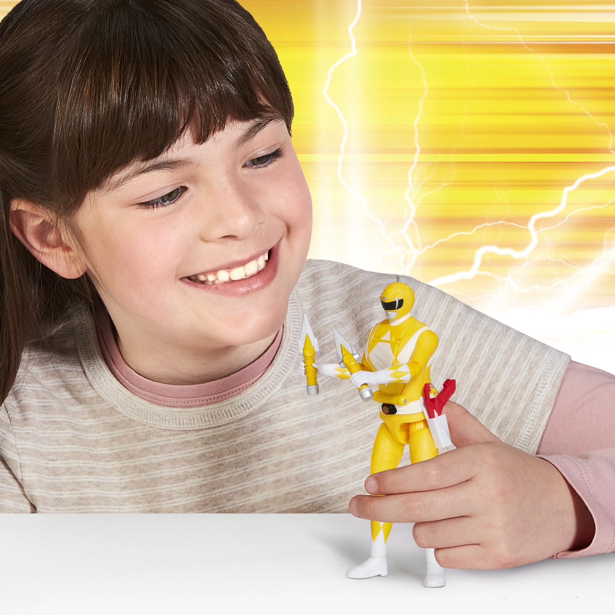 Power Rangers Re-Ignition Yellow Ranger 6-Inch figure in action pose for dynamic display