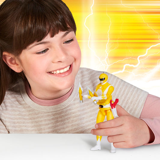 Power Rangers Re-Ignition Yellow Ranger 6-Inch figure in action pose for dynamic display