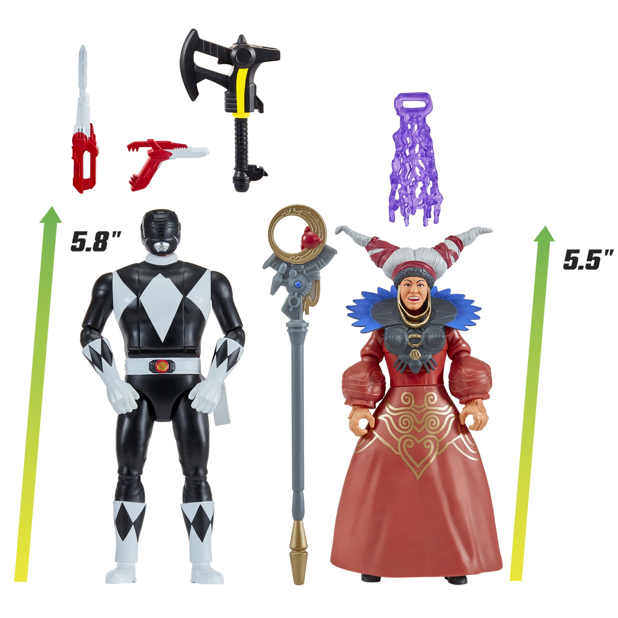 Rita Repulsa raises wand with Spell Ray for dramatic battle scenes.