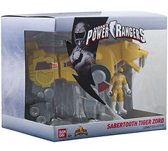 Power Rangers Sabertooth Tiger Zord poses beautifully on display shelves.