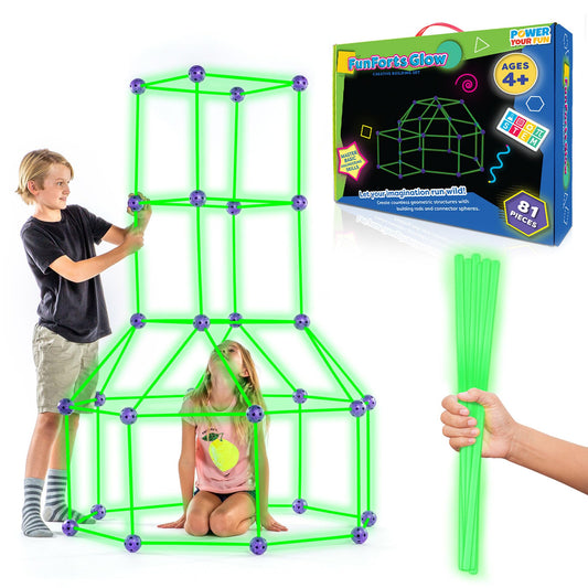 Power Your Fun Fun Forts glow rods illuminate indoor builds for imaginative play.