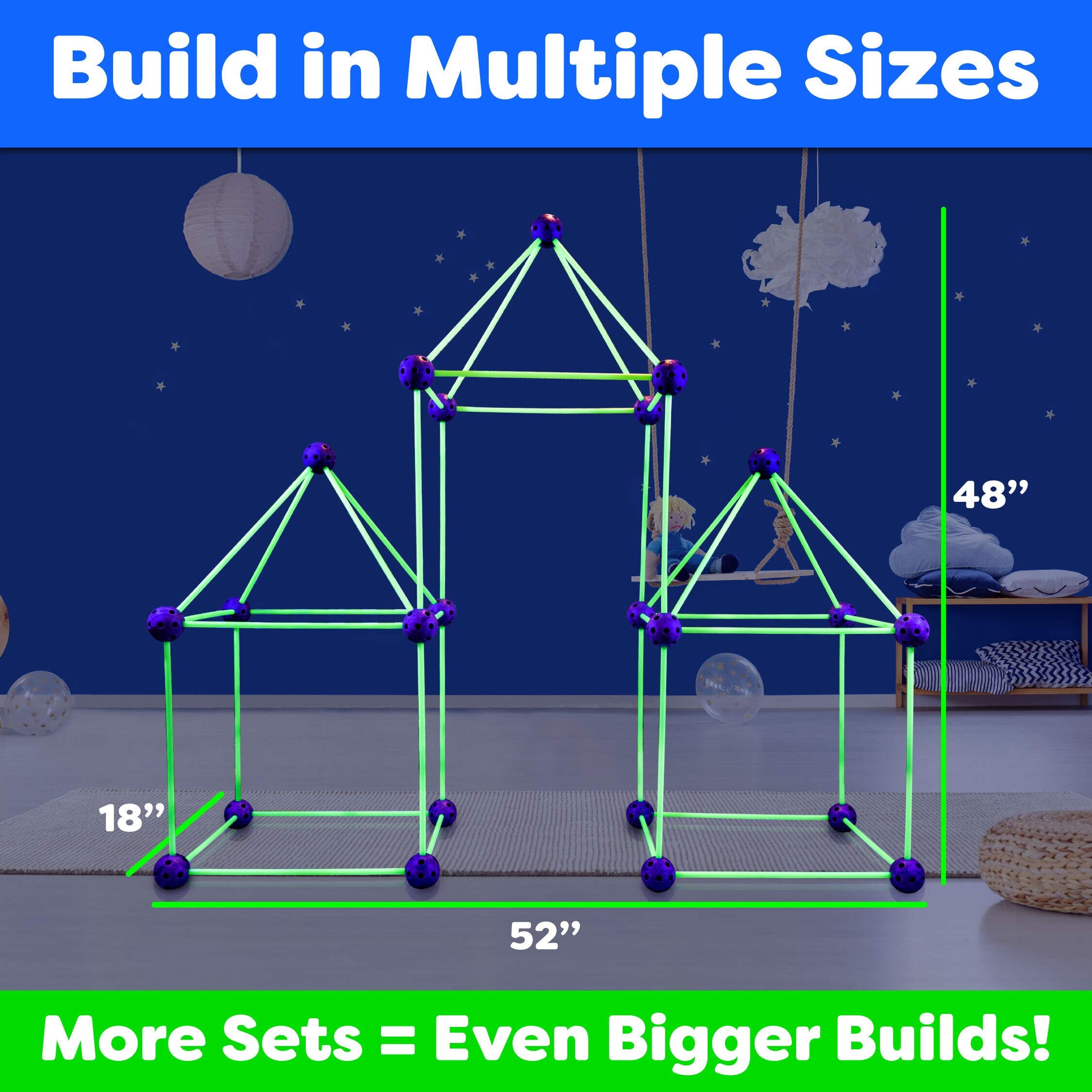 Power Your Fun Fun Forts indoor-outdoor play encourages open-ended construction.