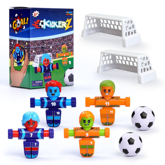 Power Your Fun KickerZ players in action for fast tabletop kicks