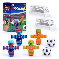 Power Your Fun KickerZ players in action for fast tabletop kicks