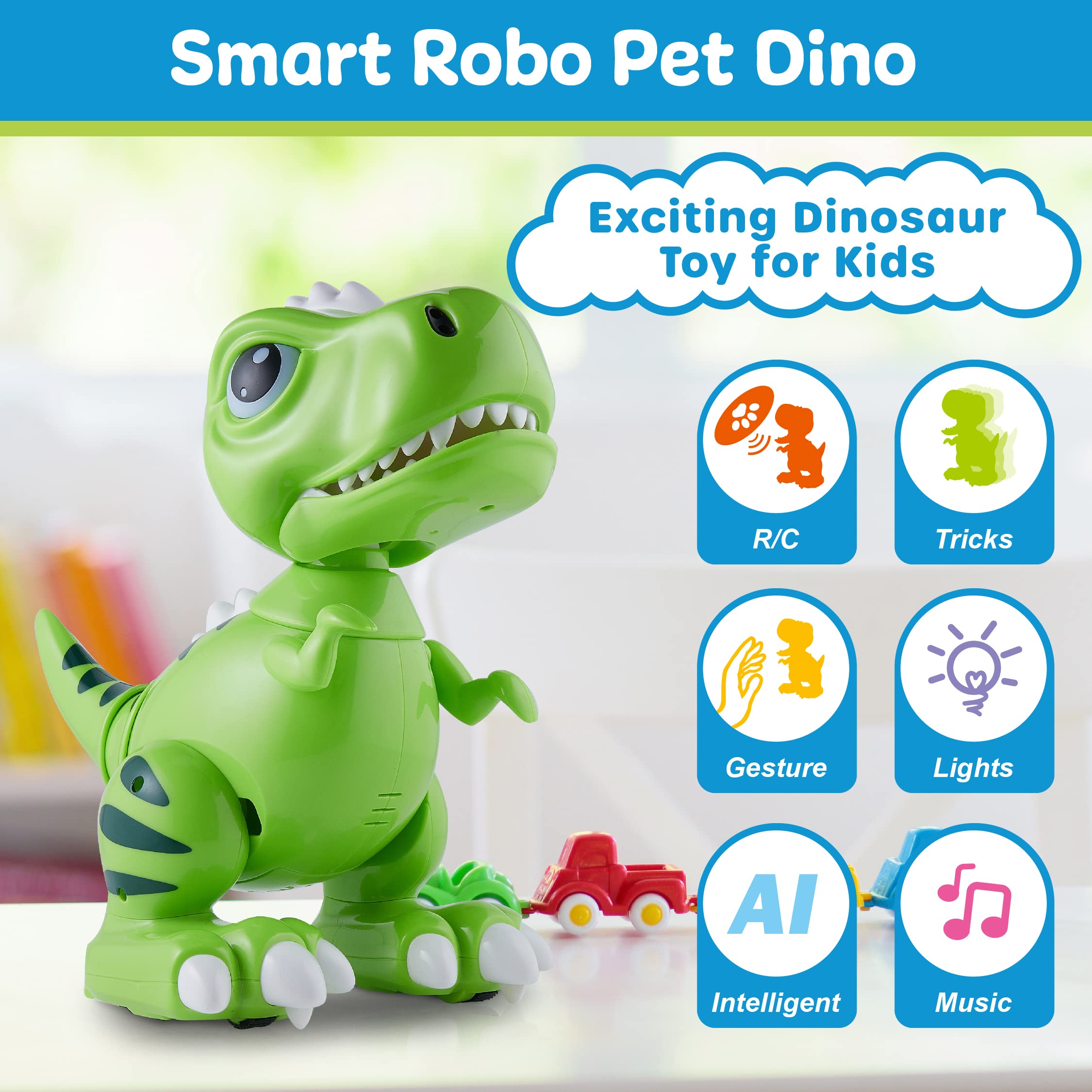 Power Your Fun Robo Pets T-Rex multiplayer mode for shared play.