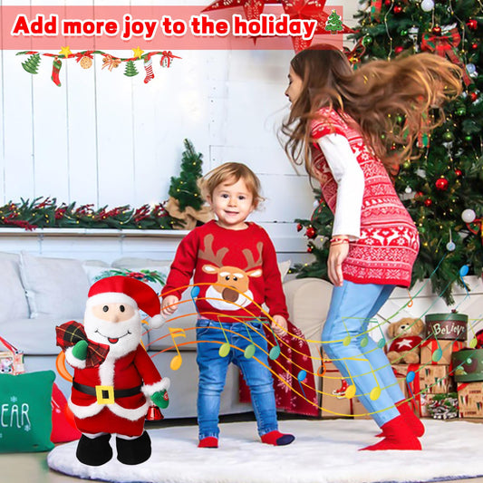 PowerPals 15-inch Santa plush with soft fabric perfect for cuddles during Christmas.
