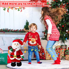 PowerPals 15-inch Santa plush with soft fabric perfect for cuddles during Christmas.