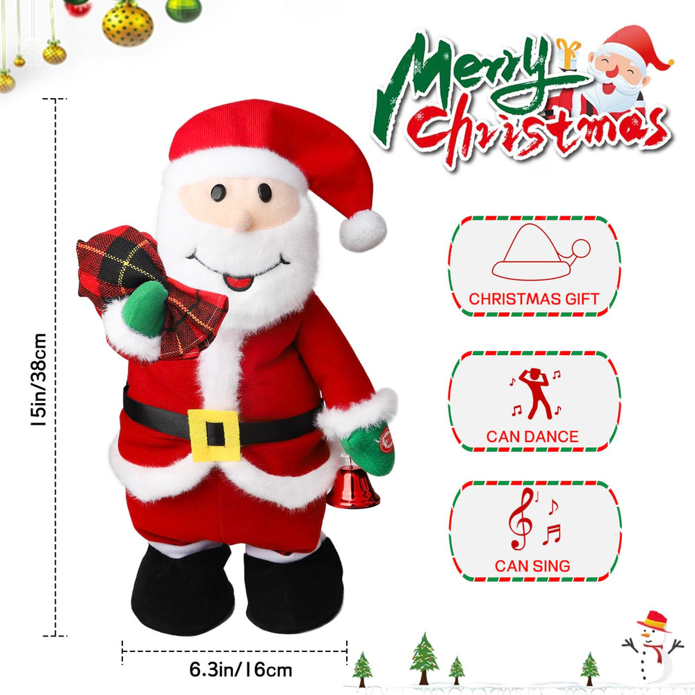 PowerPals interactive Santa toy powered by batteries for lively movement.