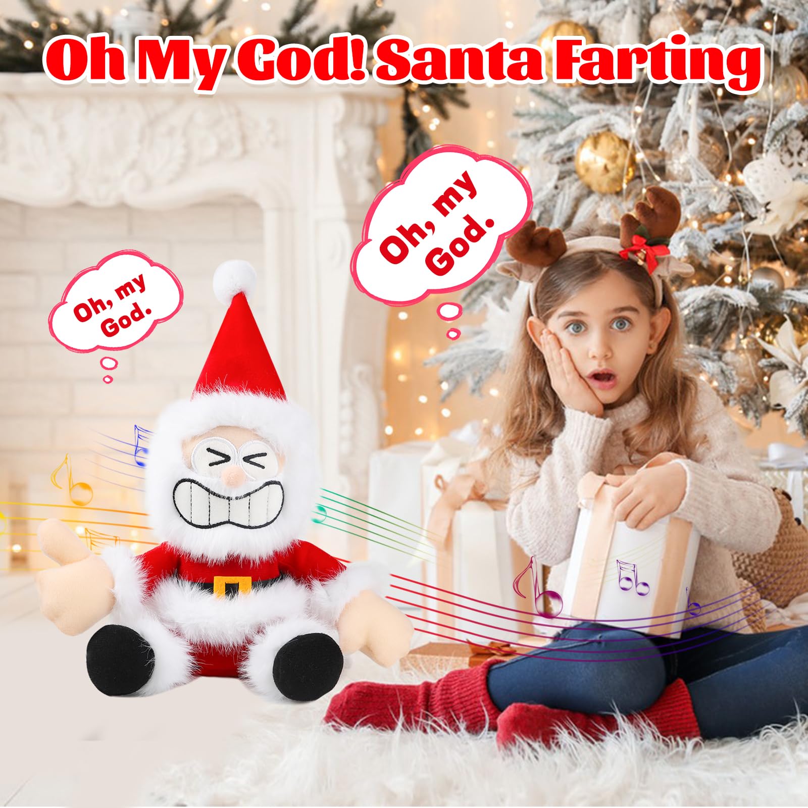 PowerPals soft plush Santa with fluffy beard looks cozy and inviting.