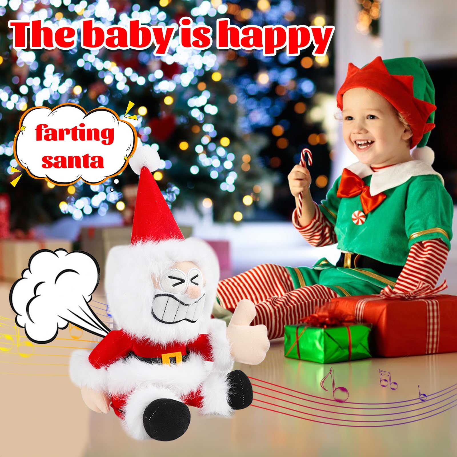 PowerPals spinning animated Santa plush adds movement to decor.