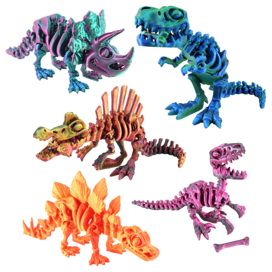 PowerTRC T-Rex skeleton figure with articulated joints for desk play and focus.