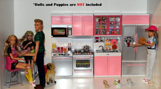 PowerTRC Doll Kitchen Play Set storage-friendly design helps keep play tidy.