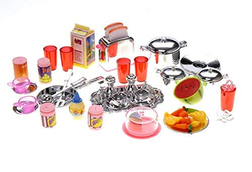 PowerTRC Doll Kitchen Play Set utensils included for creative meal prep.