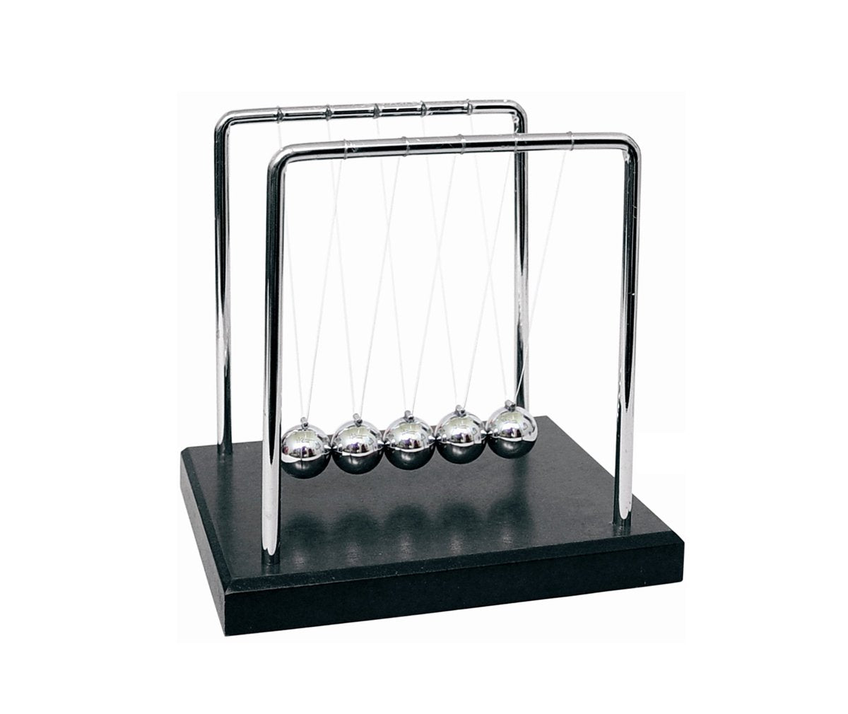 PowerTRC Newtons Cradle close-up of stainless steel balls highlighting quality craftsmanship