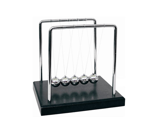 PowerTRC Newtons Cradle close-up of stainless steel balls highlighting quality craftsmanship