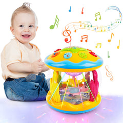 Poycuna Ocean Projector dolphin rotate lights soothe baby at bedtime.