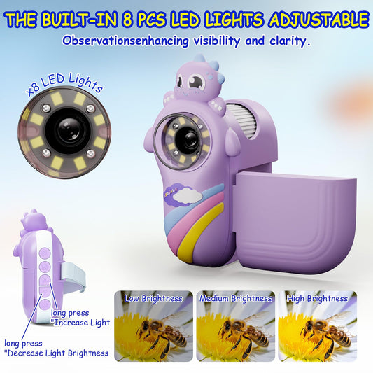 Pozifu kids microscope 2-inch HD screen shows clear details for hands-on learning.