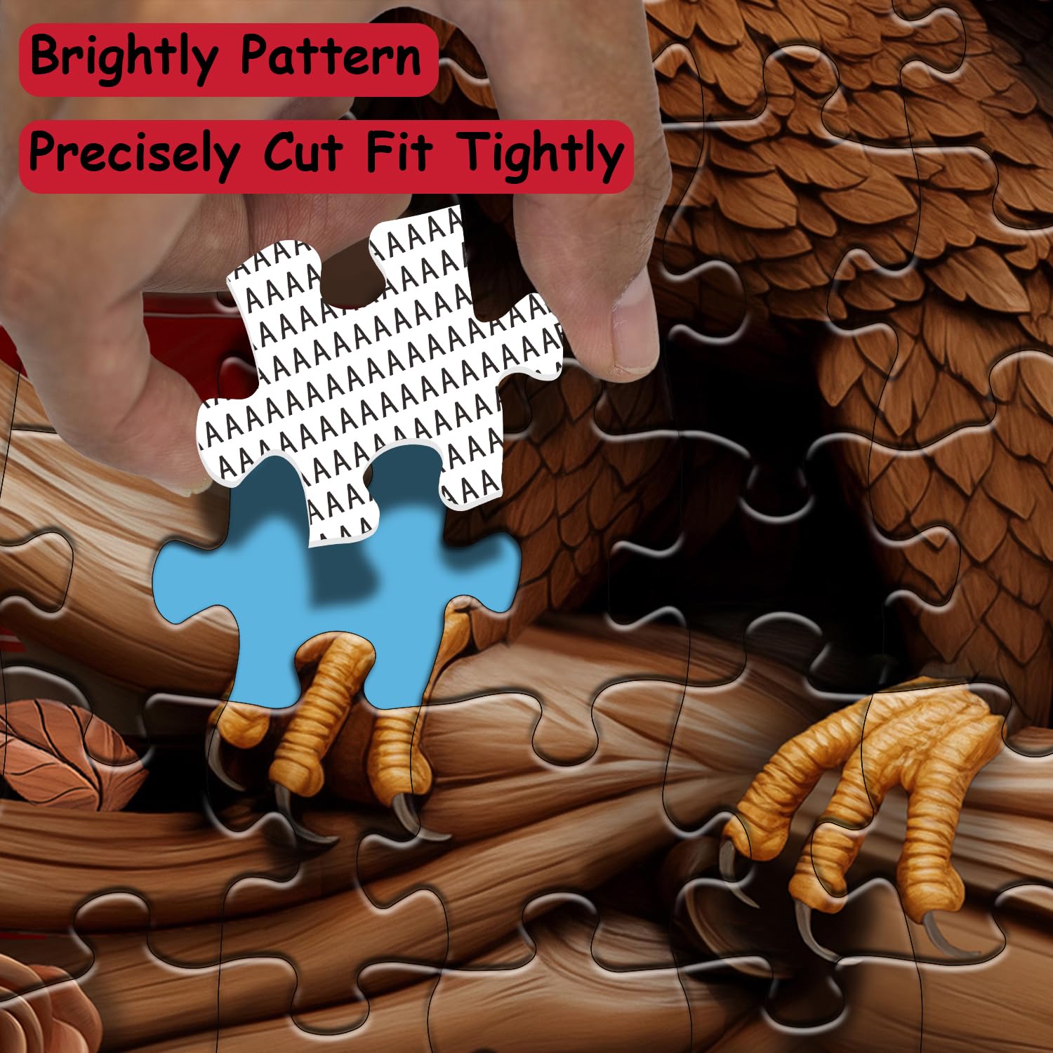 PPuzzling American Flag Eagle 3D relief image showing lifelike depth