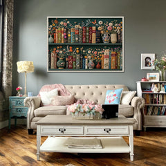 PPuzzling embroidered flowers on books add tactile floral detail