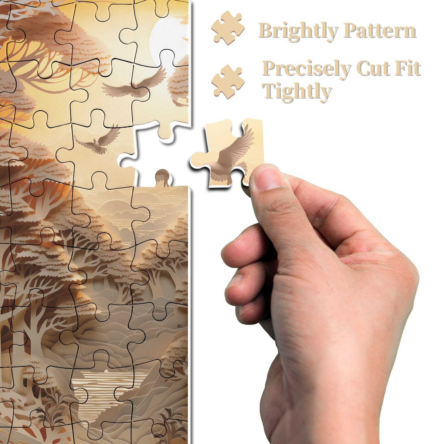 PPuzzling forest sunset three-layer board ensures precise cuts and tight fits.