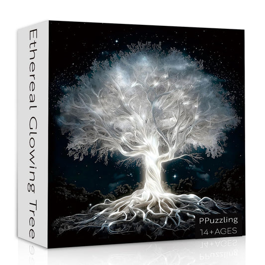 PPuzzling Glowing Tree of Life puzzle poster reference guides progress.