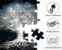 PPuzzling Glowing Tree of Life three-layer cardboard enhances durability.
