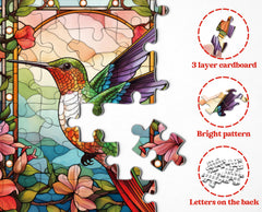 PPuzzling hummingbird flower bloom detail guides piece placement