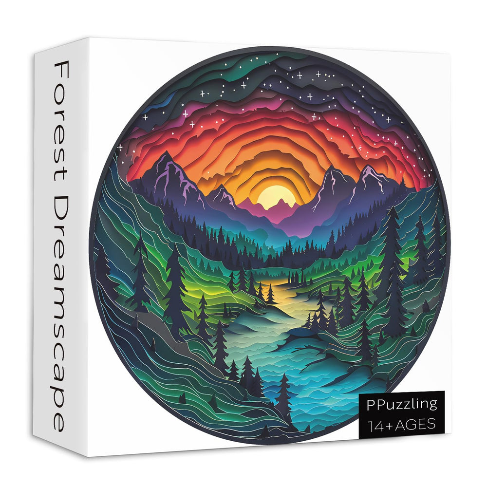 PPuzzling mountains river sunset landscape puzzle enhances relaxation through detailed scenery.