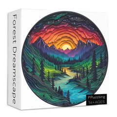 PPuzzling mountains river sunset landscape puzzle enhances relaxation through detailed scenery.