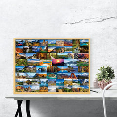 PPuzzling National Parks vivid print with bright colors and clear patterns.