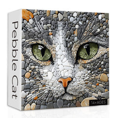 PPuzzling pebble-cat portrait shows vivid colors and fine detail