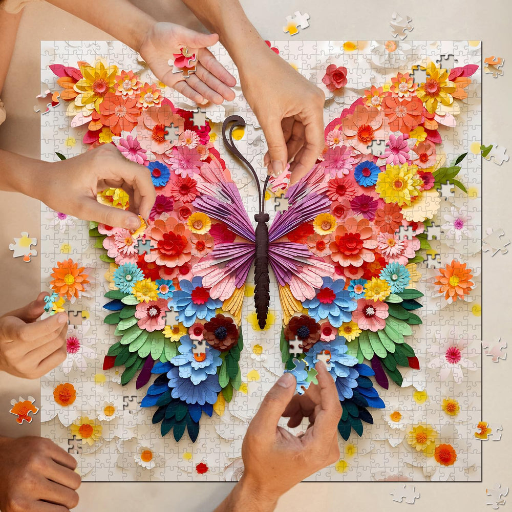 PPuzzling wall-decor-ready artwork completes puzzle for colorful home display.