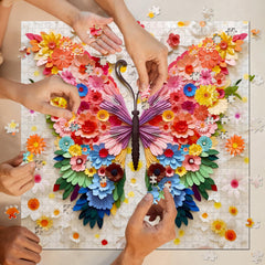 PPuzzling wall-decor-ready artwork completes puzzle for colorful home display.