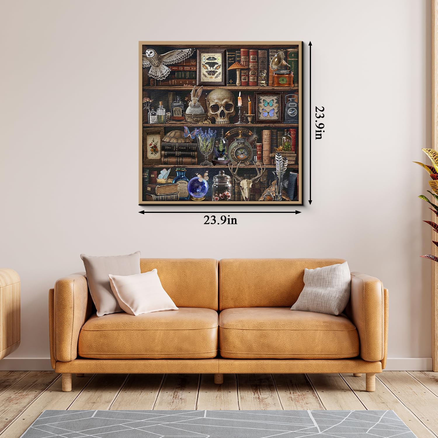 PPuzzling Warm-toned library scene enhances immersive puzzle time