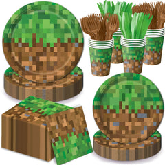 Practice Star pixel plates 9in for kid-friendly birthday dining